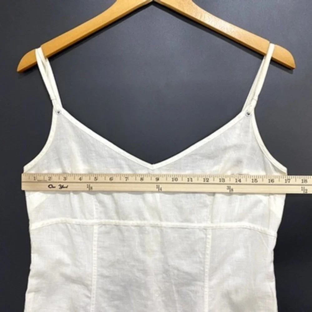 H&M Dress Kids 10 White Linen Blend Slip Mini Sundress Spaghetti Strap Neutral‎